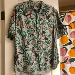 Tropical bird button down